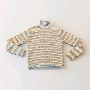 Columbia Sweater Womens Large Tan Beige Wool Chunky Knit Vintage